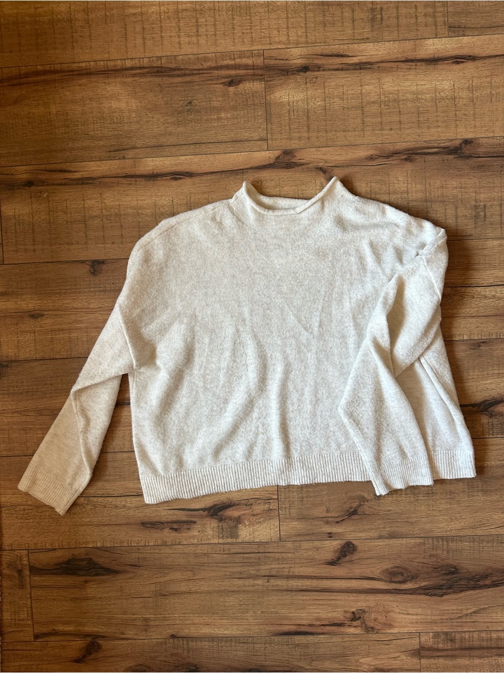 Sonoma Cream Lightweight Crewneck Pullover Sweater
